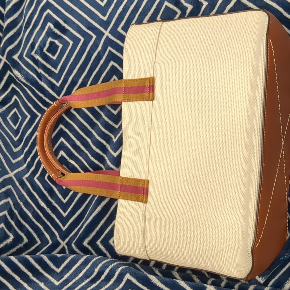 Coach Cream and Brown Small Canvas Tote Bag - Picture 5 of 5
